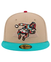 New Era Men's Tan Pensacola Blue Wahoos Copa de la Diversion 59FIFTY Fitted Hat