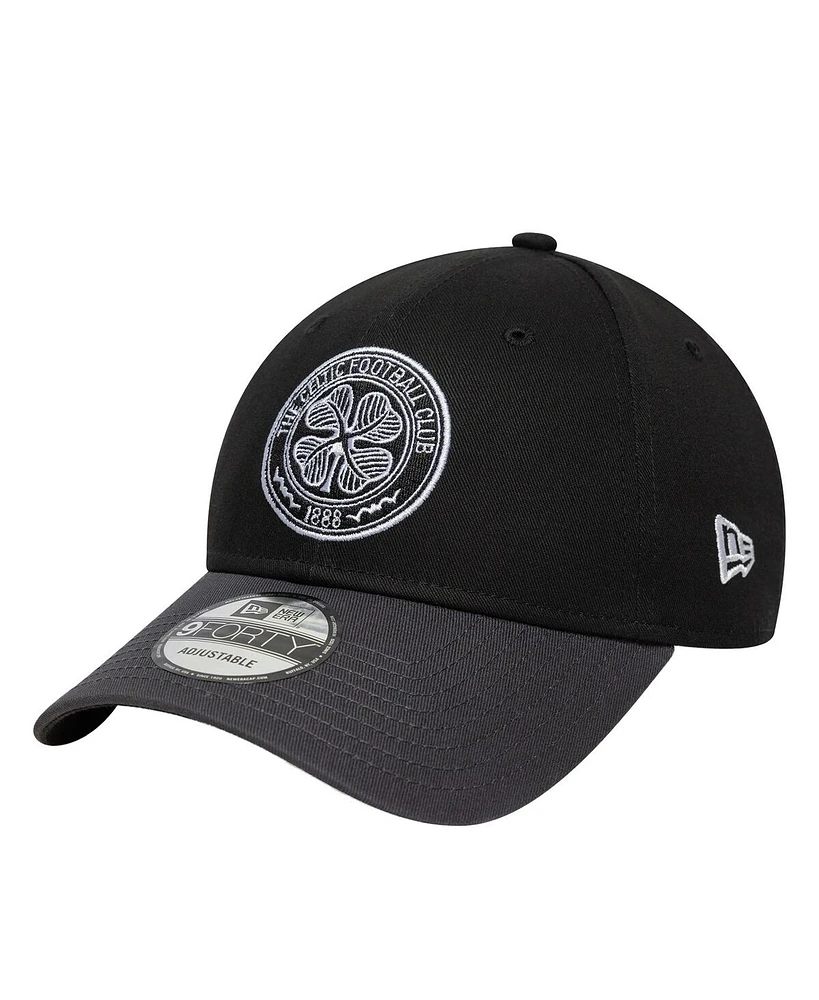 New Era Men's Black/Gray Celtic Contract 9FORTY Adjustable Hat
