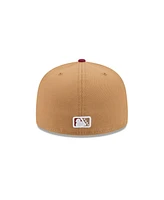 New Era Men's Light Beige Montgomery Biscuits theme Nights 59FIFTY Fitted Hat