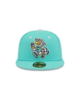 New Era Men's Turquoise Biloxi Shuckers theme Nights 59FIFTY Fitted Hat
