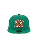 New Era Men's Green Akron RubberDucks theme Nights 59FIFTY Fitted Hat
