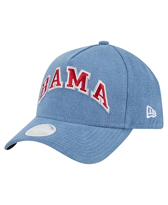 New Era Women's Denim Alabama Crimson Tide A-Frame 9FORTY Adjustable Hat