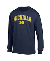 Champion Men's Navy Michigan Wolverines Arch Over Logo Long Sleeve T-Shirt