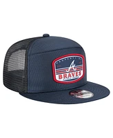 New Era Men's Navy Atlanta Braves Split Panel 9FIFTY Trucker Snapback Hat