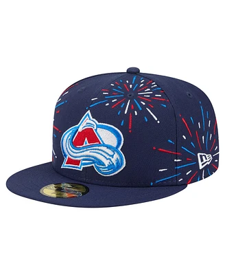 New Era Men's Navy Colorado Avalanche Americana Fireworks 59FIFTY Fitted Hat