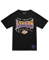 Mitchell & Ness Men's Black Los Angeles Lakers Worldwide Collection Glow Up T-Shirt