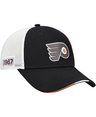 Fanatics Men's Black Philadelphia Flyers Authentic Pro Draft Adjustable Trucker Hat