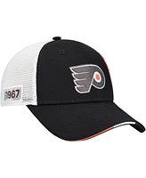 Fanatics Men's Black Philadelphia Flyers Authentic Pro Draft Adjustable Trucker Hat