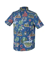 Reyn Spooner Men's Royal Chicago Cubs Scenic Tri-Blend Button-Down Shirt