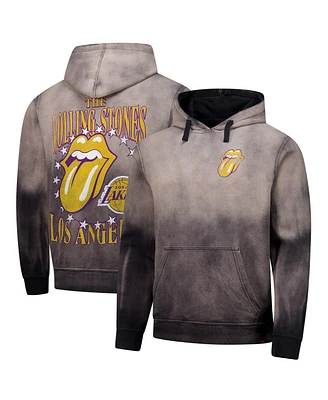Sportiqe Men's and Women's Gray Rolling Stones x Los Angeles Lakers Collab Pullover Hoodie