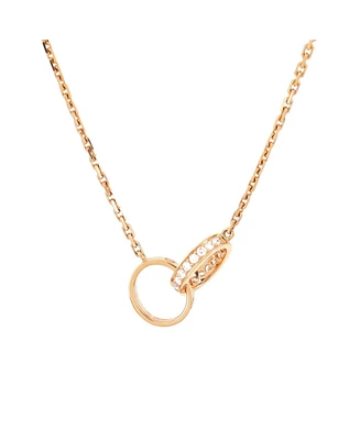 Pre-Owned Cartier Love Interlocking Necklace 18K Rose Gold with Diamonds