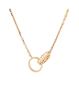 Pre-Owned Cartier Love Interlocking Necklace 18K Rose Gold with Diamonds