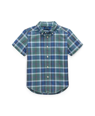 Polo Ralph Lauren Toddler and Little Boys Plaid Oxford Short Sleeve Shirt