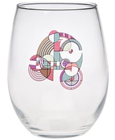 Frank Lloyd Wright Hoffman Rug Stemless Wine Glasses, Set of 4