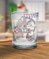 Frank Lloyd Wright Hoffman Rug Double Old Fashioned Glasses, Set of 4
