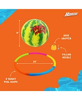 Banzai Melon Madness Pool Challenge Underwater Water-Filled Ball w/ Target Hoop
