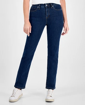 Style & Co Petite Mid-Rise Straight-Leg Denim Jeans, Exclusively at Macy's