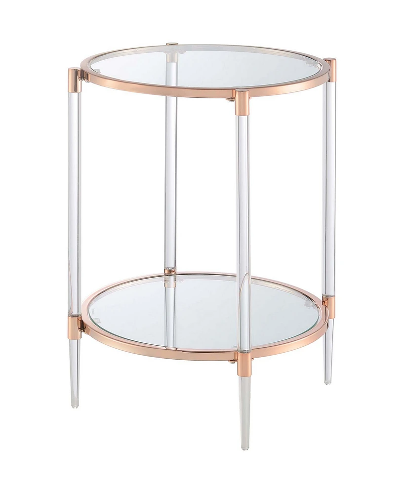 Convenience Concepts 20" Royal Crest 2 Tier Acrylic Glass End Table