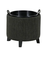 Convenience Concepts 19" Designs4Comfort Oscar Storage Ottoman with Reversible Tray