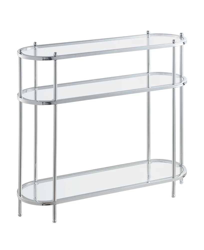 Convenience Concepts 9.5" Royal Crest 3 Tier Glass Oval Entryway Hall Table