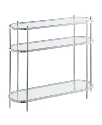 Convenience Concepts 9.5" Royal Crest 3 Tier Glass Oval Entryway Hall Table