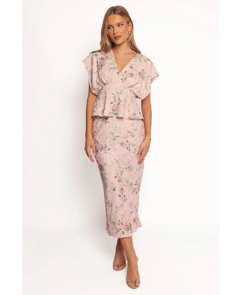 Petal and Pup Women's Kenna Satin Midi Skirt