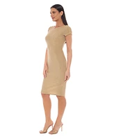 Bebe Women's Milan Metallic T-Shirt Midi Dress
