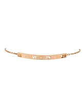 Pre-Owned Tiffany & Co. Atlas Pierced Bar Chain Bracelet 18K Rose Gold with Diamonds