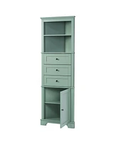 Casainc 68.9"H Triangle Tall Cabinet with 3 Drawers and Adjustable Shelves for Bathroom/Living Room