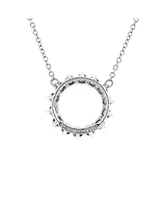 Pre-Owned Tiffany & Co. Mini Open Circle Pendant Necklace Platinum with Diamonds