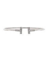 Pre-Owned Tiffany & Co. T Wire Bracelet 18K White Gold with Diamonds