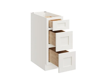 Casainc W12" X H34.5" D24" Kitchen Cabinet Floor Base With 3 Drawers