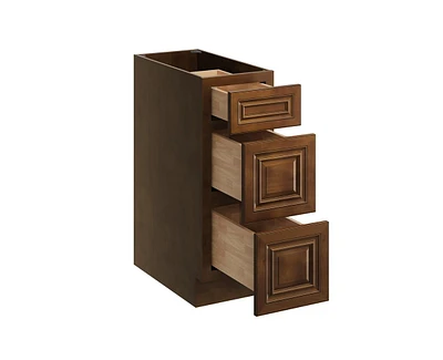 Casainc W12" X H34.5" D24" Kitchen Cabinet Floor Base With 3 Drawers