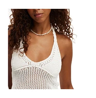 Cotton On Women's Crochet Scallop Halter
