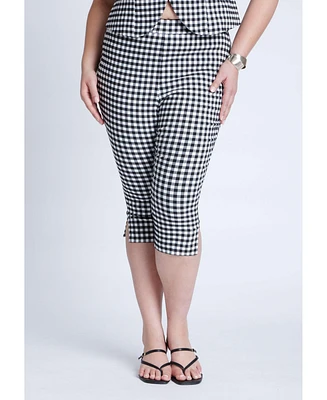 Eloquii Plus Gingham Capri Legging
