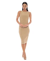 Bebe Women's Racer Neck Milan Metallic Maxi Dress