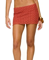 Edikted Women's Josephina Textured Floral Mini Skirt