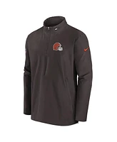 Nike Men's Brown Cleveland Browns Sideline Coach Half-Zip Jacket