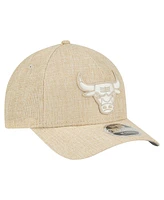 New Era Men's Tan Chicago Bulls Injection Woven A-Frame 9FORTY Adjustable Hat