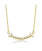 Kids 14K Gold Plated Bar Accents Chain Necklace