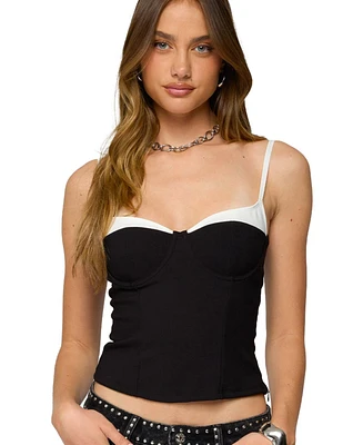 Edikted Women's Contrast Peekaboo Corset