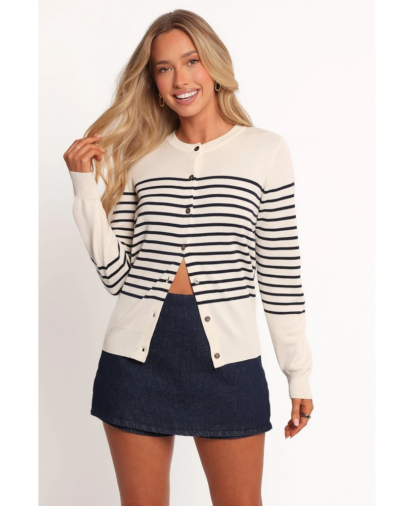 Petal and Pup Women's Gavi Button Front Striped Cardigan