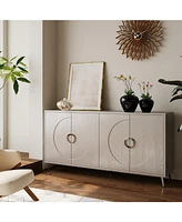 Modern Lacquered 4 Door Wooden Cabinet Sideboard Buffet Server Cabinet Storage Cabinet, for Living Room, Entryway, Hallway, Office, Kitchen and Dining