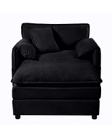 Oversized Recliner Chair with Ottoman