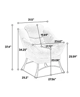Lazy Chair with Ottoman - Grey