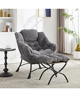 Lazy Chair with Ottoman - Grey