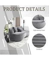 Plush Bean Bag Sofa: Cozy Lounger for Adults & Kids (Dark Gray)