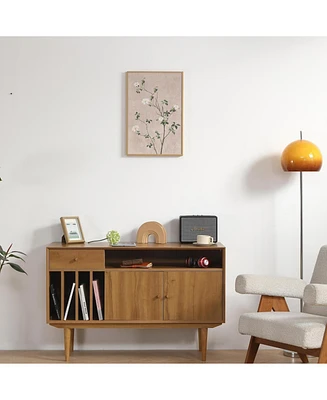 Modern 3D Edge Turntable Cabinet: Stylish Storage Solution for Music Enthusiasts