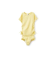 Cotton On Little Girls Little/Big Florence S/S Rashie And Bikini Bottom Set