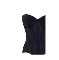 Milla Women's Smart heart-shaped low-waist black fitted corset